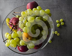 Still life with juicy summer fruits. Top view photo