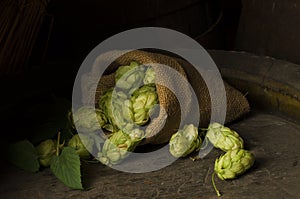 Still Life with a keg of beer.