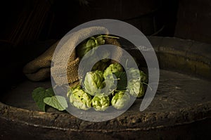 Still Life with a keg of beer.