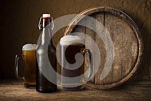 Still Life with a keg of beer