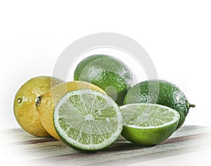 Still life of limes and lemons