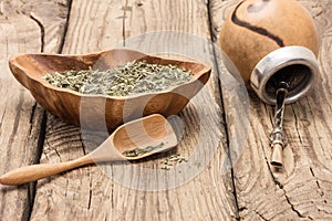 Still life with mate tea accessories