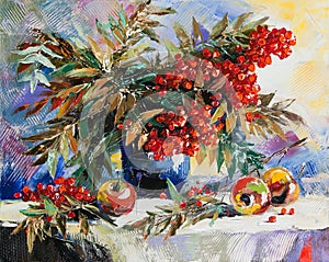 Still-life with a mountain ash