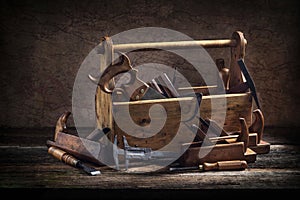 Still life - Old Wooden Tool Box