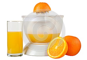 Still life with oranges and juice