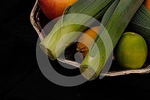 Allium ampeloprasum Vegetable Leek still life