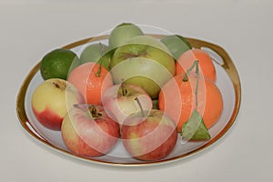 Still Life Out Of Porcelain Plate and Fruits