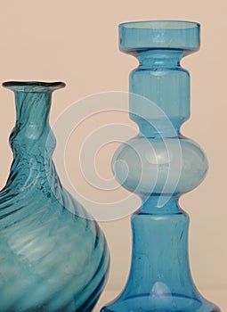 Still Life Out Of Two Blue Glass Vases