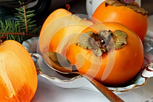 Still life with persimmons