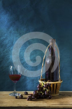 Still life Photography with Old red wine