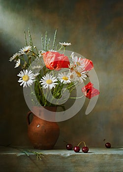 Still life with poppies