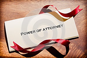 Still Life Of Power Of Attorney Document On Desk