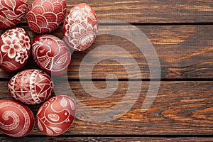 Still life with Pysanka, decorated Easter eggs