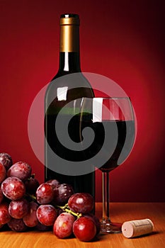 Still-life with red wine