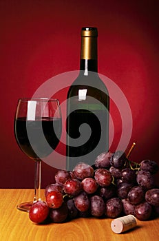 Still-life with red wine