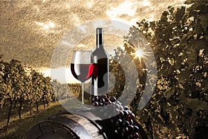 Still life with red wine