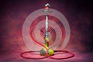 Still life shisha equipment heart shape hose