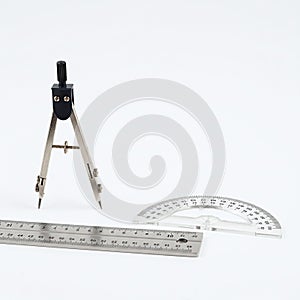 Drafting Tools on White Background