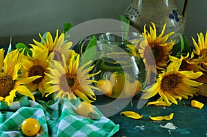 still life with sunflowers