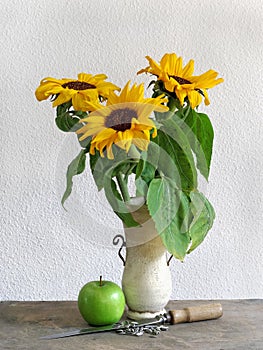 Still life of sunflowers