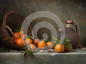 Still life with tangerines photo