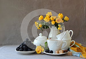 Still life with tea service