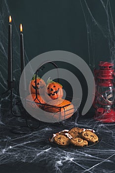 Still life on the theme of the Halloween holiday.