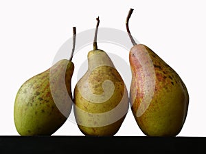 Still life with three pears