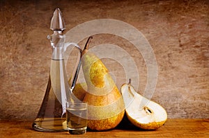 Still life with traditional fruit brandy photo