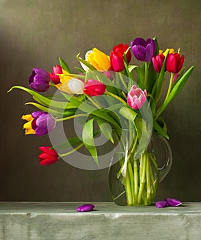 Still life with tulips