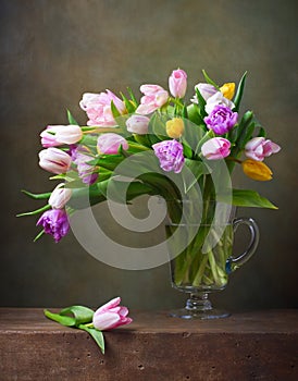 Still life with tulips