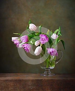 Still life with tulips photo
