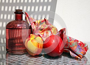 Still life with two nectarines