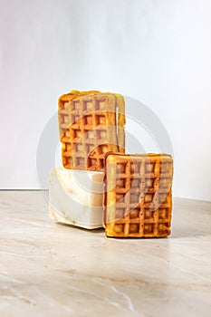 Still life with two Viennese waffles with stuffing