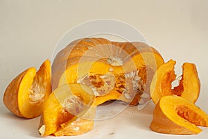 Still life of vezha vegetables on a white background