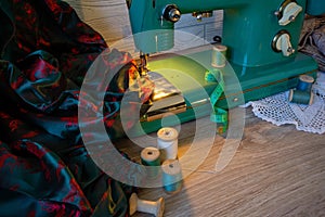 Still life with vintage sewing machine