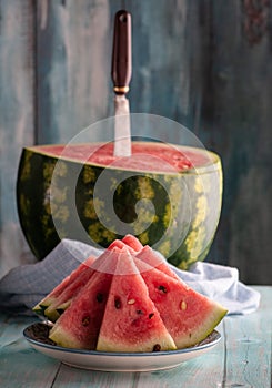 Still life with watermelon,