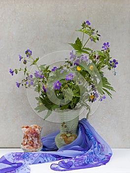 Still life with wild spring flowers