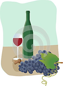 Still life with wine