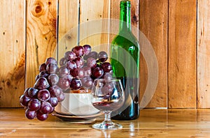 Still life Wine bottle and Glass