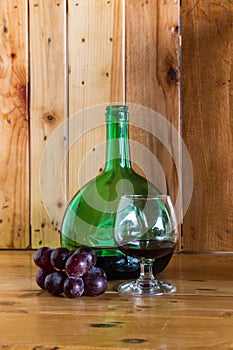 Still life Wine bottle and Glass