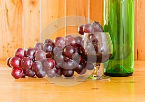 Still life Wine bottle and Glass