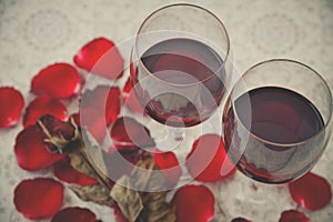 Still life of Wine glasses.