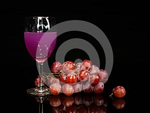 Still life wine and grape