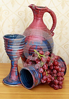 Still life - Wine Pitcher and goblets