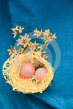 Still life with yellow flowers. Congrad for Eeaster