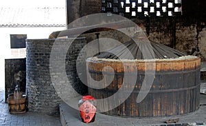 A still for producing bai jiu, a Chinese alcoholic drink, in Wuzhen, China.