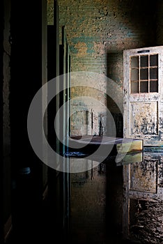 Reflections in Derelict Bathroom - Abandoned Central Islip State Hospital - New York