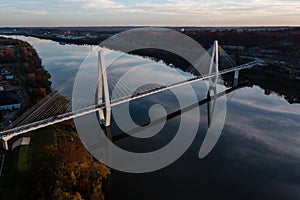 Reflections of Ironton-Russell Suspension Bridge - Ohio River - Ironton, Ohio and Russell, Kentucky