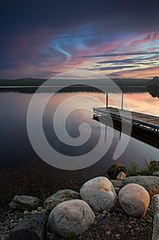 Still Waters Refelct Sunrise on Minnesota Lake